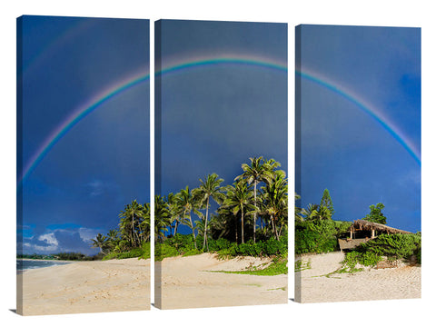 An amazing rainbow over Rocky Point, on the north shore of Oahu, Hawaii.