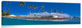 A split leven water view of  Lahina, on the island of Maui.