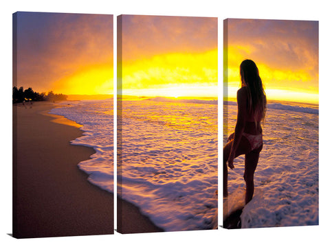golden sunset over Pipeline, north shore, Oahu, Hawaii, 2004