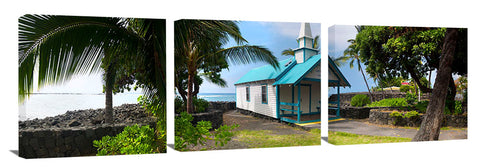 Panoramic view of St Peters church in Kailua Kona, on the Big Island of Hawaii.