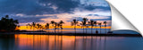 Palm tree sunset at Waikaloa on the big Island of Hawaii.