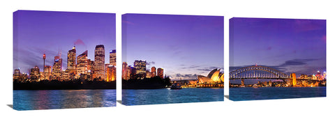 Sydney Harbour bridge and Opera House, viewed from Mrs Macquaries Chair.