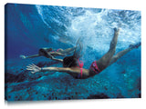 girls swimming beneath the waves, Off The wall,north shore, Oahu