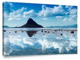 View of Chinamans Hat, across the tidepools at Mokoli'i Beach, o