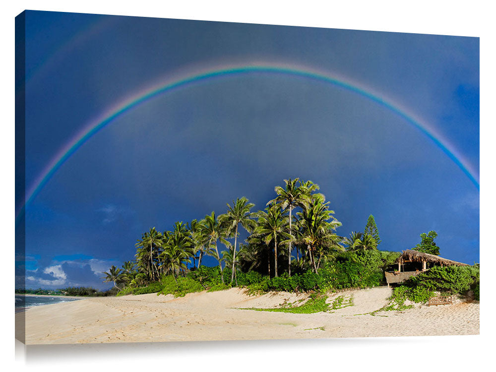 An amazing rainbow over Rocky Point, on the north shore of Oahu, Hawaii.