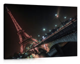 Eiffel tower at night over the river siene, Paris