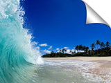 waves breaking on beach at Log Cabins, north shore, Oahu, Hawaii