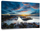 Early morning twilight over Dana Point Marina, in Southern California.