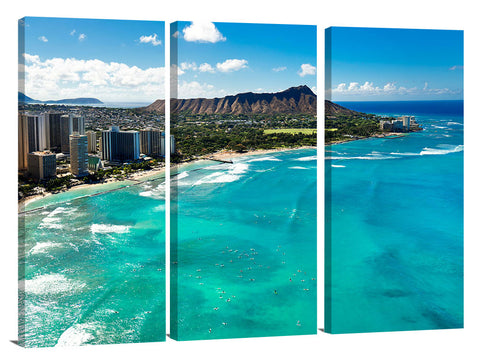 Ariel view of waikiki and Diamond Head