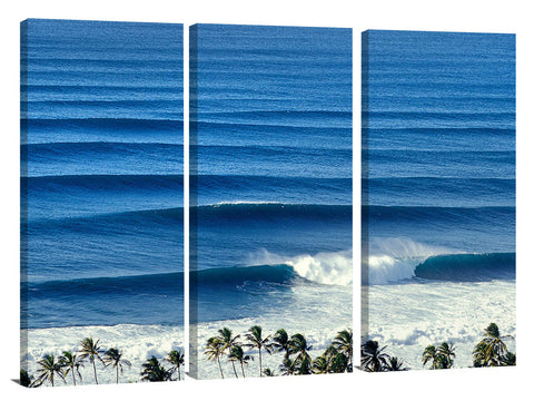 overview of Rockpiles line up, north shore, Oahu, Hawaii, 2002