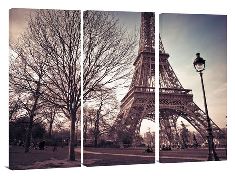 View of Eiffel tower from park, Paris, France