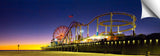 Santa Monica pier in the evening twilight.