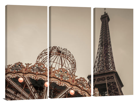 Carousel with the Eiffel tower in the background