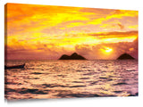 Panoramic view of the Mokulua Islands, off Lanikai beach.