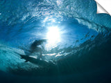 underwater view of surfing at Off The Wall, on Oahu's Nth shore.