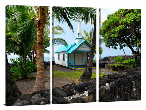 Panoramic view of St Peters church in Kailua Kona, on the Big Island of Hawaii.