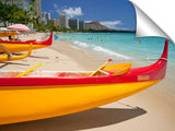Outrigger canoes at Waikiki Beach, Honolulu