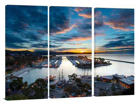 Early morning twilight over Dana Point Marina, in Southern California.