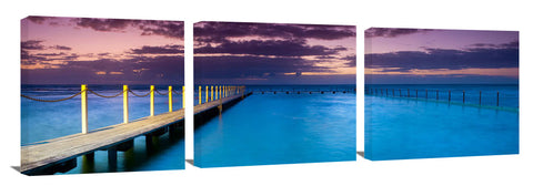Sunrise at Narrabeen sea baths in Sydney.