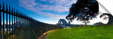 panoramic view of Sydney Harbour bridge from Observatory Hill.