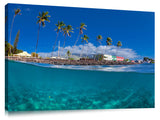 A split level water view of  Lahina, on the island of Maui.