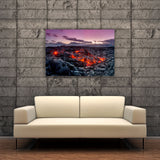 MOLTEN LAVA TOWARDS THE SEA, at Kalapana, on the big island of Hawaii Ready-to-Hang Photographic Canvas Print