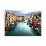 Venetian Canal With Sunset Photographic Print On Canvas