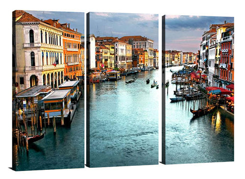 Venetian Canal With Sunset Photographic Print On Canvas
