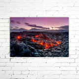 MOLTEN LAVA TOWARDS THE SEA, at Kalapana, on the big island of Hawaii Ready-to-Hang Photographic Canvas Print