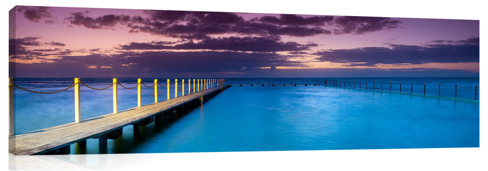 Sunrise at Narrabeen sea baths in Sydney.