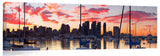 Panoramic view of San Diego city under the early morning twilight.