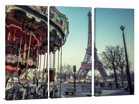 Carousel with the Eiffel tower in the background