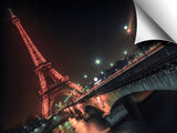 Eiffel tower at night over the river siene, Paris
