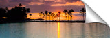 Palm tree sunset at Waikaloa on the big Island of Hawaii.