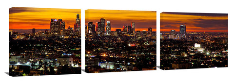 Los Angeles city in the early morning twilight.